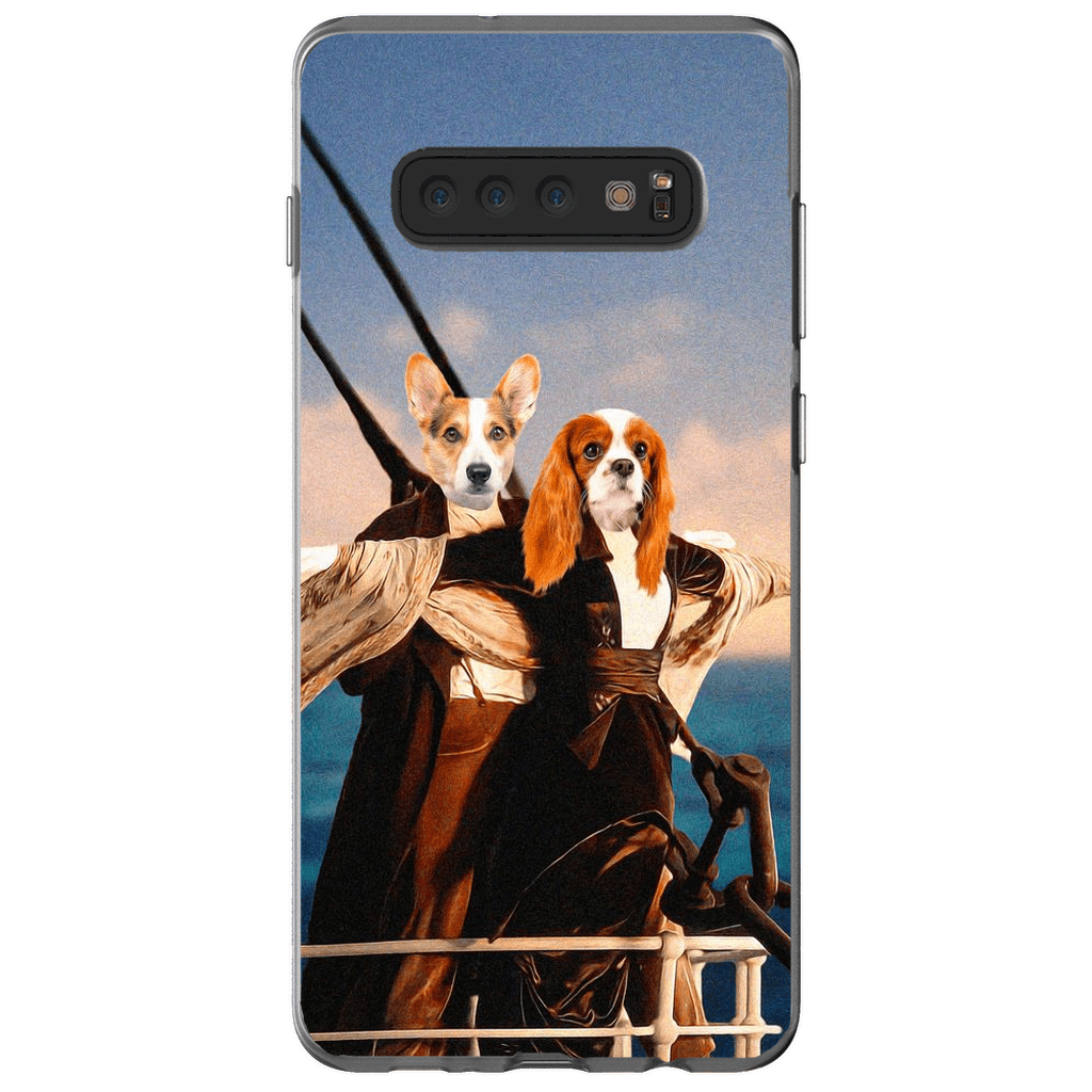 Funda personalizada para teléfono con 2 mascotas &#39;Titanic Doggos&#39;