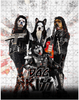 Rompecabezas personalizado de 4 mascotas 'Kiss Doggos'