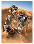 Póster personalizado de 3 mascotas 'The Motocross Riders'