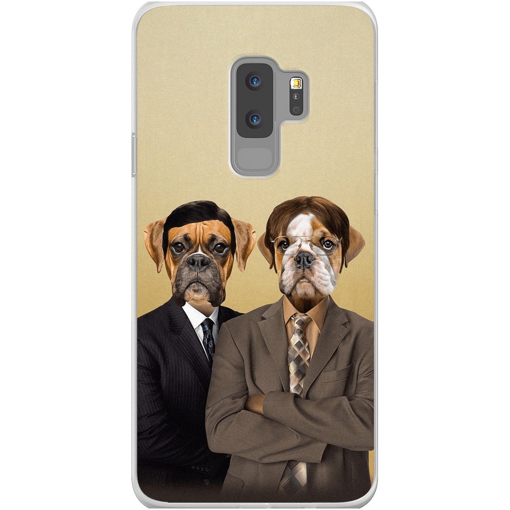 &#39;The Woofice&#39; Funda personalizada para teléfono con 2 mascotas