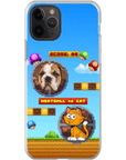 Funda de teléfono para mascotas personalizada con videojuego retro