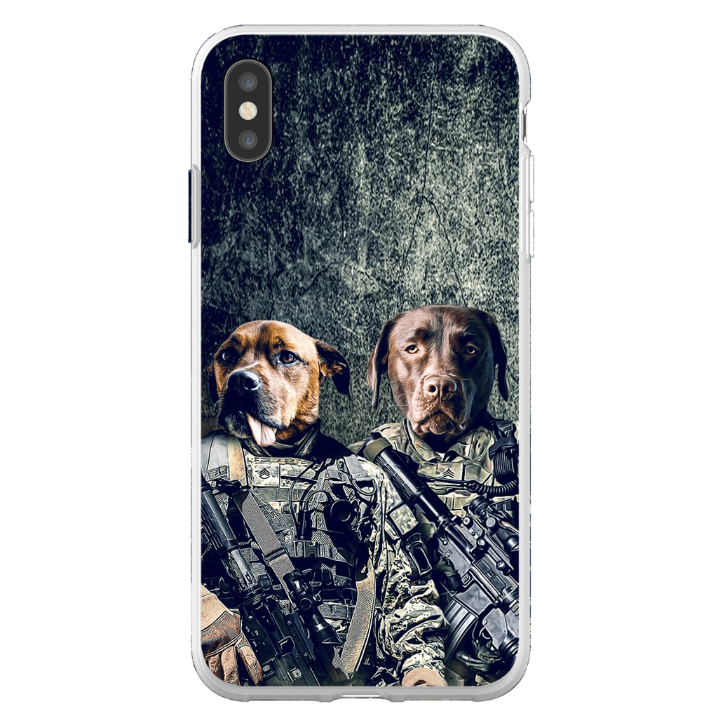 Funda personalizada para teléfono con 2 mascotas &#39;The Army Veterans&#39;