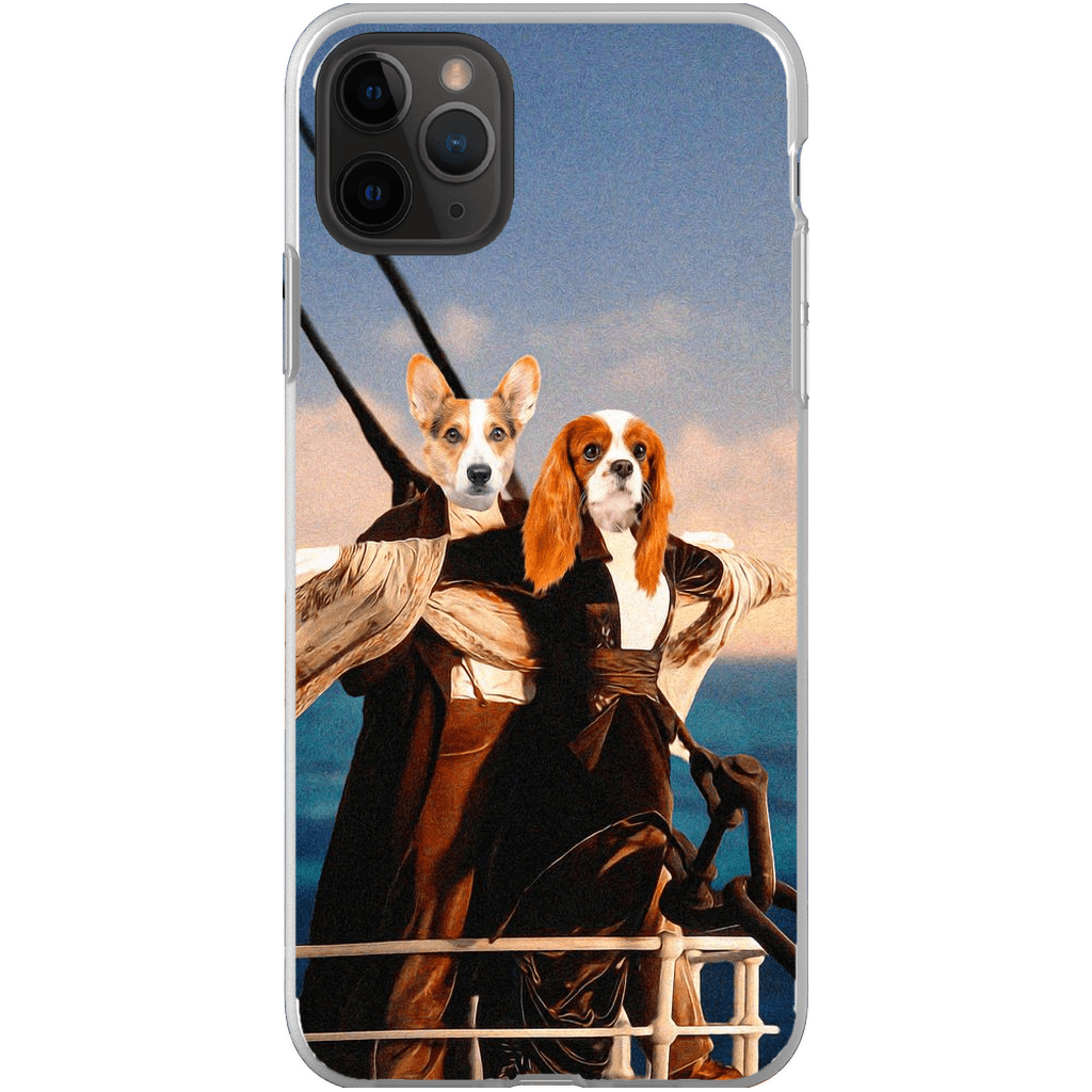 Funda personalizada para teléfono con 2 mascotas &#39;Titanic Doggos&#39;