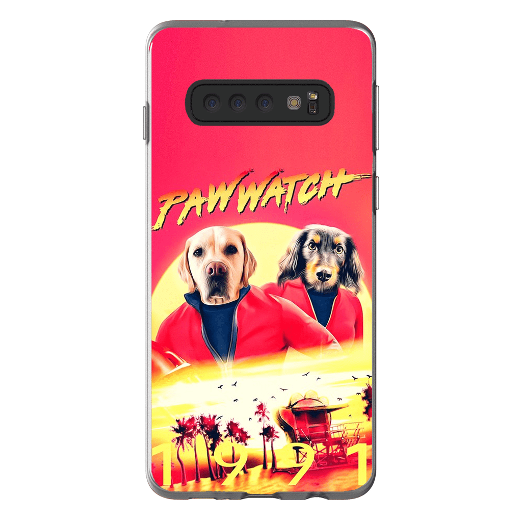 Funda personalizada para teléfono con 2 mascotas &#39;Paw Watch 1991&#39;