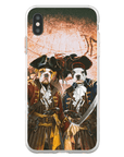 Funda personalizada para teléfono con 2 mascotas 'Los Piratas'