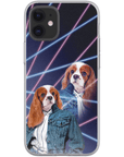 Funda personalizada para teléfono con mascota 'Lazer Portrait (femenino) de los años 80'