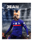 Lienzo personalizado para mascotas 'France Doggos Soccer'