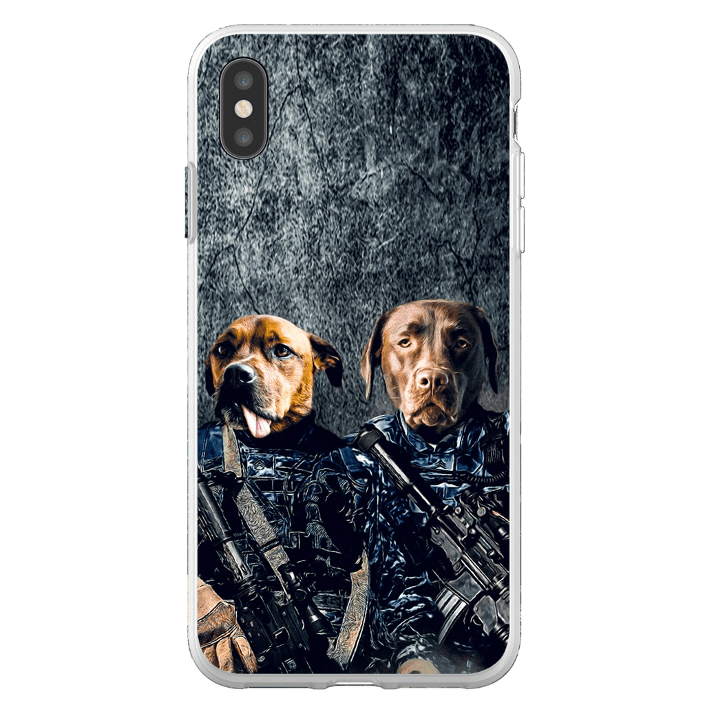 Funda personalizada para teléfono con 2 mascotas &#39;The Navy Veterans&#39;