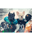 Lienzo personalizado para 2 mascotas 'Jacksonville Doggos'