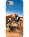 Funda personalizada para teléfono con 2 mascotas 'The Motocross Riders'