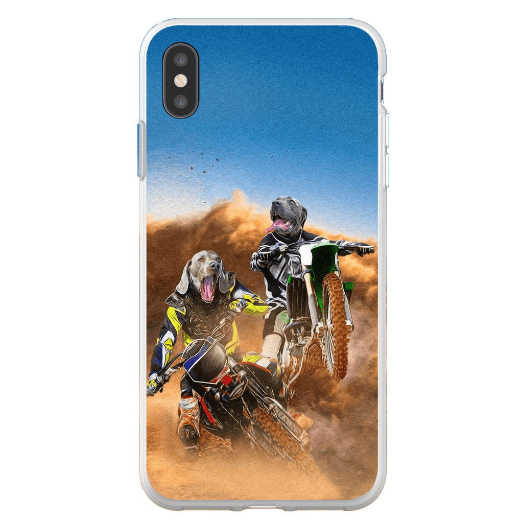 Funda personalizada para teléfono con 2 mascotas &#39;The Motocross Riders&#39;