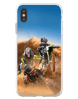 Funda personalizada para teléfono con 2 mascotas 'The Motocross Riders'