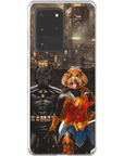 Funda personalizada para teléfono con 2 mascotas 'Batdog &amp; Wonder Doggette'