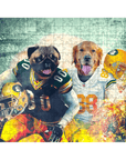 Rompecabezas personalizado de 2 mascotas 'Green Bay Doggos'