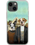 Funda personalizada para teléfono con 2 mascotas 'American Pawthic'