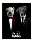 Lienzo personalizado con 2 mascotas de pie 'The Dogfathers'