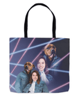 Bolsa de tela personalizada 'Retrato Lazer de los años 80 mascota (masculino)/humano (femenino)'