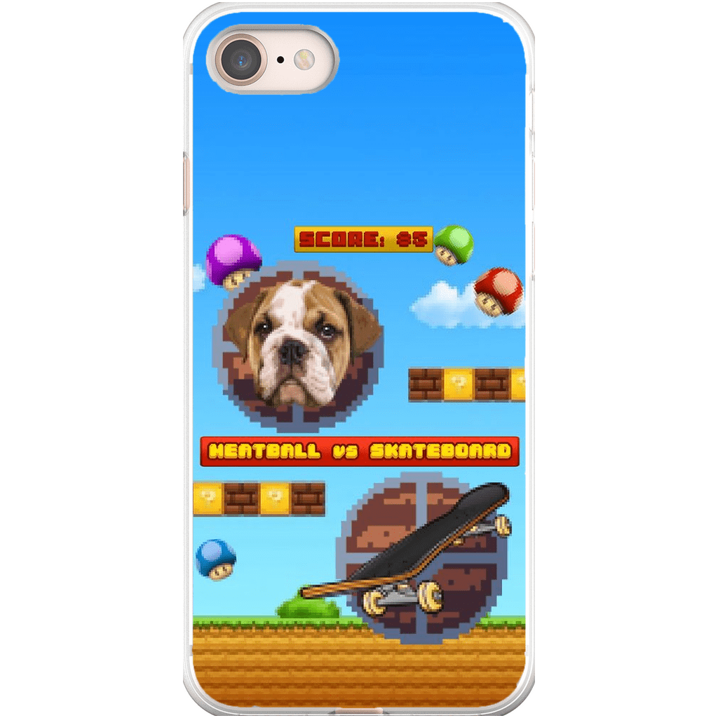 Funda de teléfono para mascotas personalizada con videojuego retro