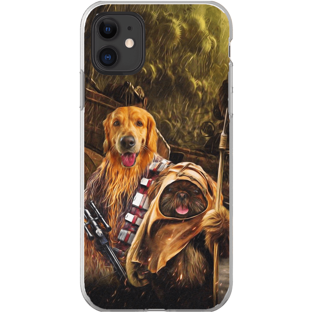 Funda personalizada para teléfono con 2 mascotas &#39;Chewdogga &amp;amp; Dogg-E-Wok&#39;