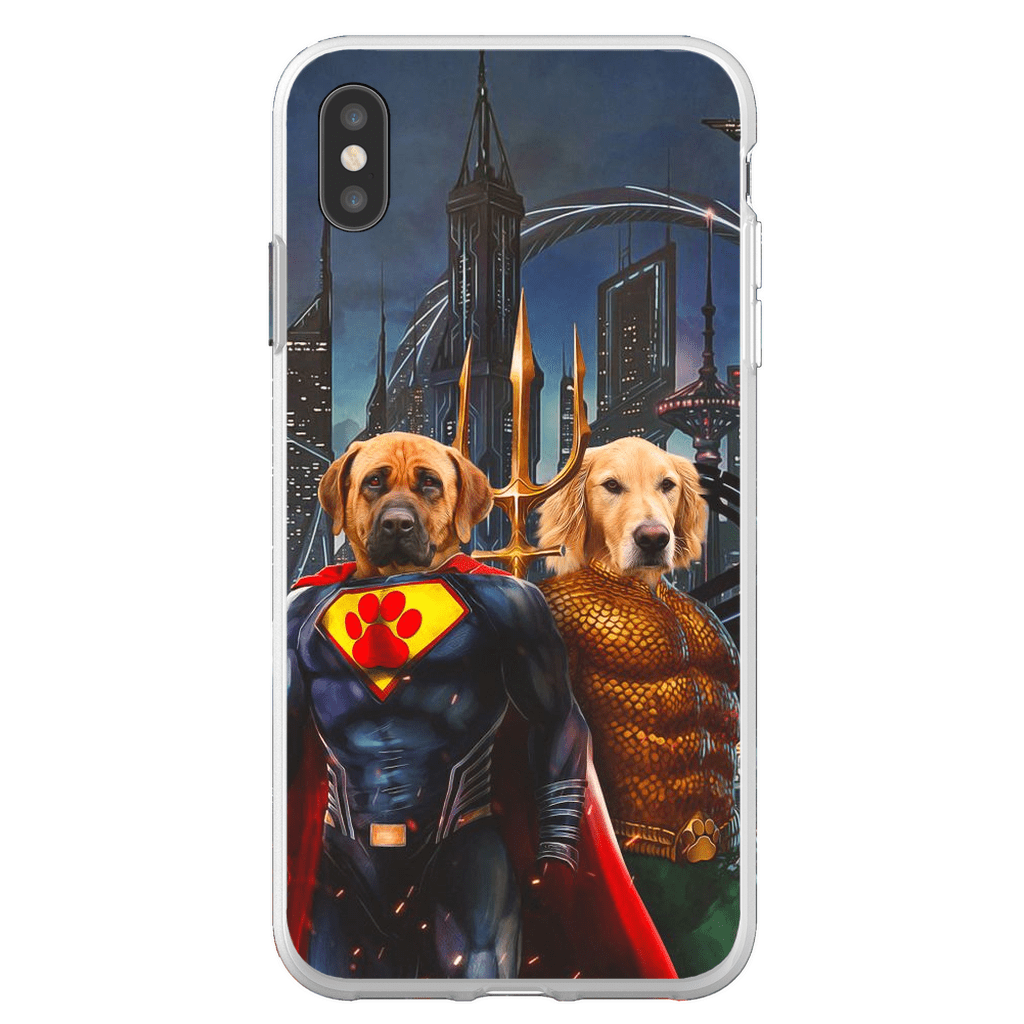 Funda personalizada para teléfono con 2 mascotas &#39;Superdog &amp;amp; Aquadog&#39;