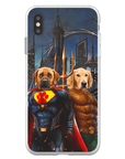 Funda personalizada para teléfono con 2 mascotas 'Superdog &amp; Aquadog'