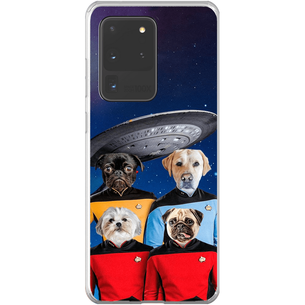 &#39;Doggo-Trek&#39; Funda personalizada para teléfono con 4 mascotas