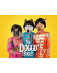 Lienzo personalizado con 3 mascotas de pie 'The Doggo Beatles'