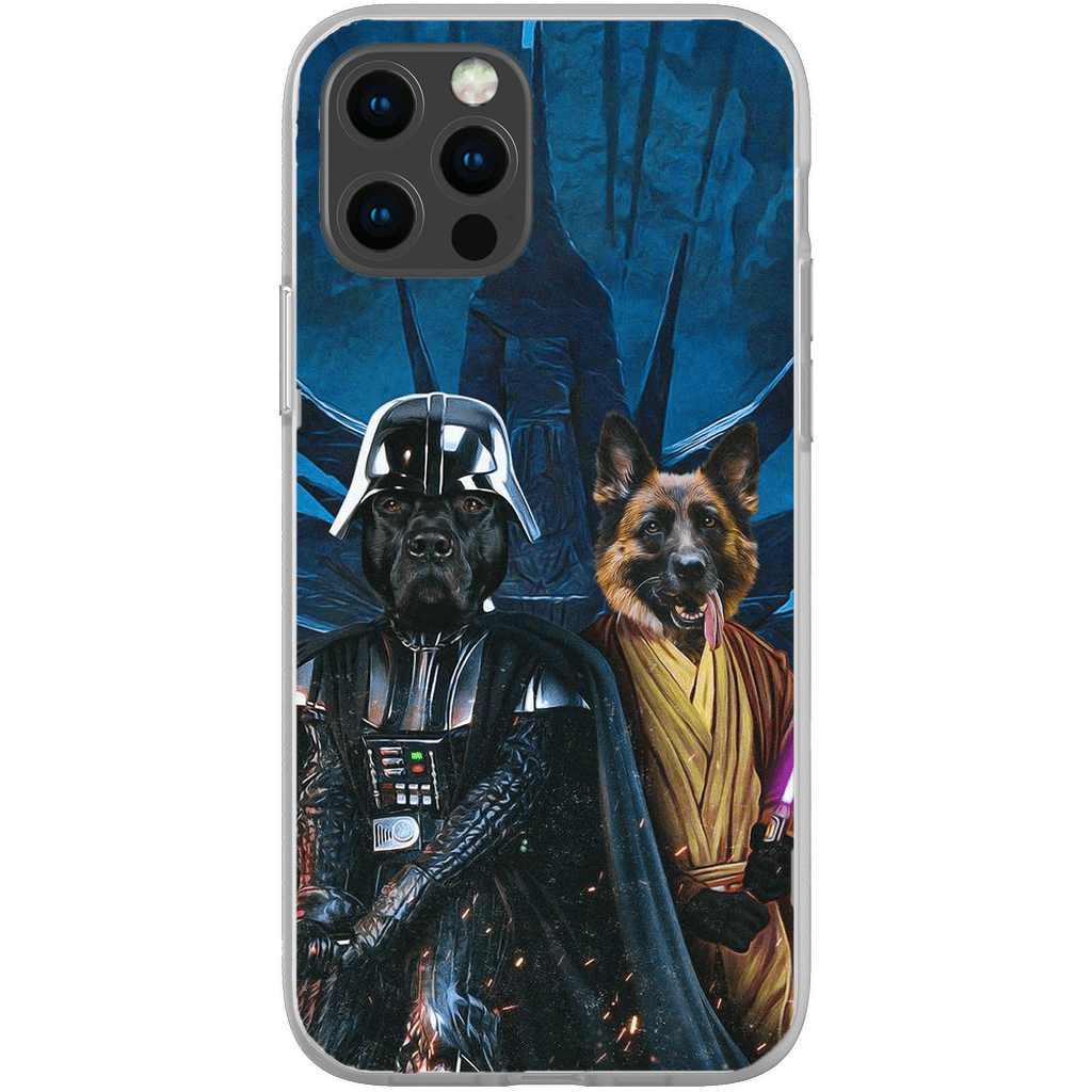 Funda personalizada para teléfono con 2 mascotas &#39;Darth Woofer &amp;amp; Jedi-Doggo&#39;