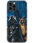 Funda personalizada para teléfono con 2 mascotas 'Darth Woofer &amp; Jedi-Doggo'