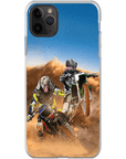 Funda personalizada para teléfono con 2 mascotas 'The Motocross Riders'