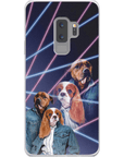 Funda personalizada para teléfono con 2 mascotas '1980s Lazer Portrait'