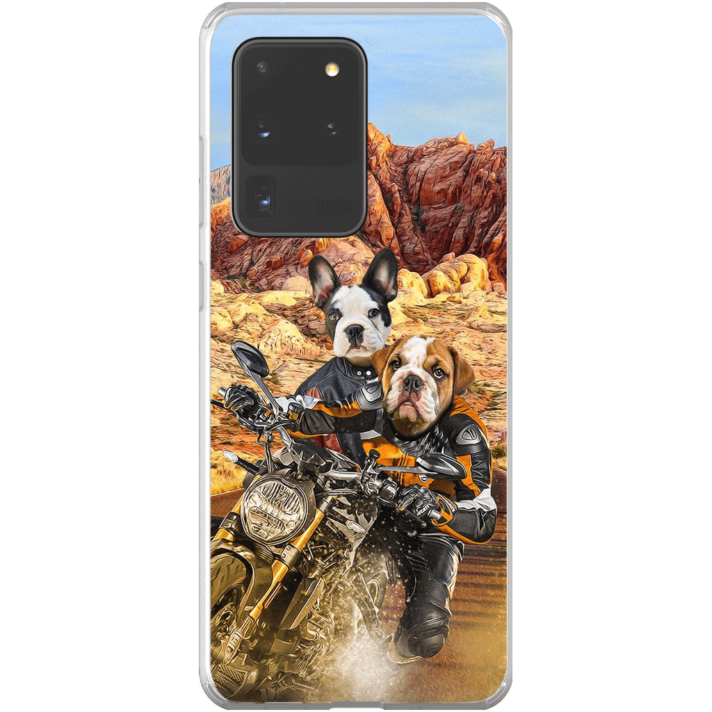 Funda personalizada para teléfono con 2 mascotas &#39;Dogati Riders&#39;