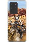 Funda personalizada para teléfono con 2 mascotas 'Dogati Riders'