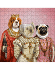 Rompecabezas personalizado de 3 mascotas 'The Royal Ladies'