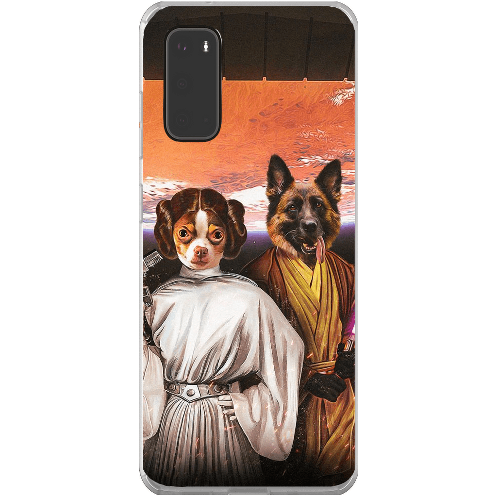 Funda personalizada para teléfono con 2 mascotas &#39;Princess Leidown &amp;amp; Jedi-Doggo&#39;