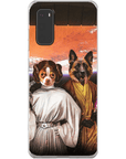 Funda personalizada para teléfono con 2 mascotas 'Princess Leidown &amp; Jedi-Doggo'