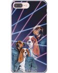 Funda personalizada para teléfono con 2 mascotas '1980s Lazer Portrait'