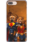 Funda personalizada para teléfono con 2 mascotas 'Superdog &amp; Wonder Doggette'