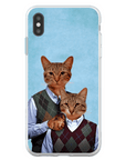 Funda personalizada para teléfono con 2 gatos 'Step Kitties'