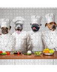 Puzzle personalizado de 4 mascotas 'The Chefs'