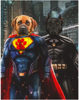 Puzzle personalizado de 2 mascotas 'Superperro y Batperro'