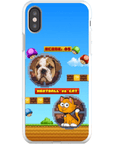 Funda de teléfono para mascotas personalizada con videojuego retro