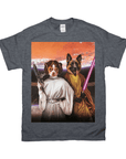 Camiseta personalizada para 2 mascotas 'Princesa Leidown y Jedi-Doggo' 