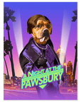 Póster personalizado para mascotas 'Una noche en The Pawsbury'