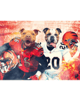 Lienzo personalizado para 2 mascotas 'Cincinnati Doggos'