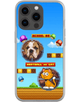 Funda de teléfono para mascotas personalizada con videojuego retro