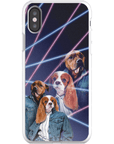 Funda personalizada para teléfono con 2 mascotas '1980s Lazer Portrait'