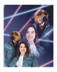 Lienzo de pie personalizado 'Lazer Portrait Pet (masculino)/humano (femenino) de los años 80'