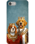 Funda para móvil personalizada con 2 mascotas 'Rey y Reina'