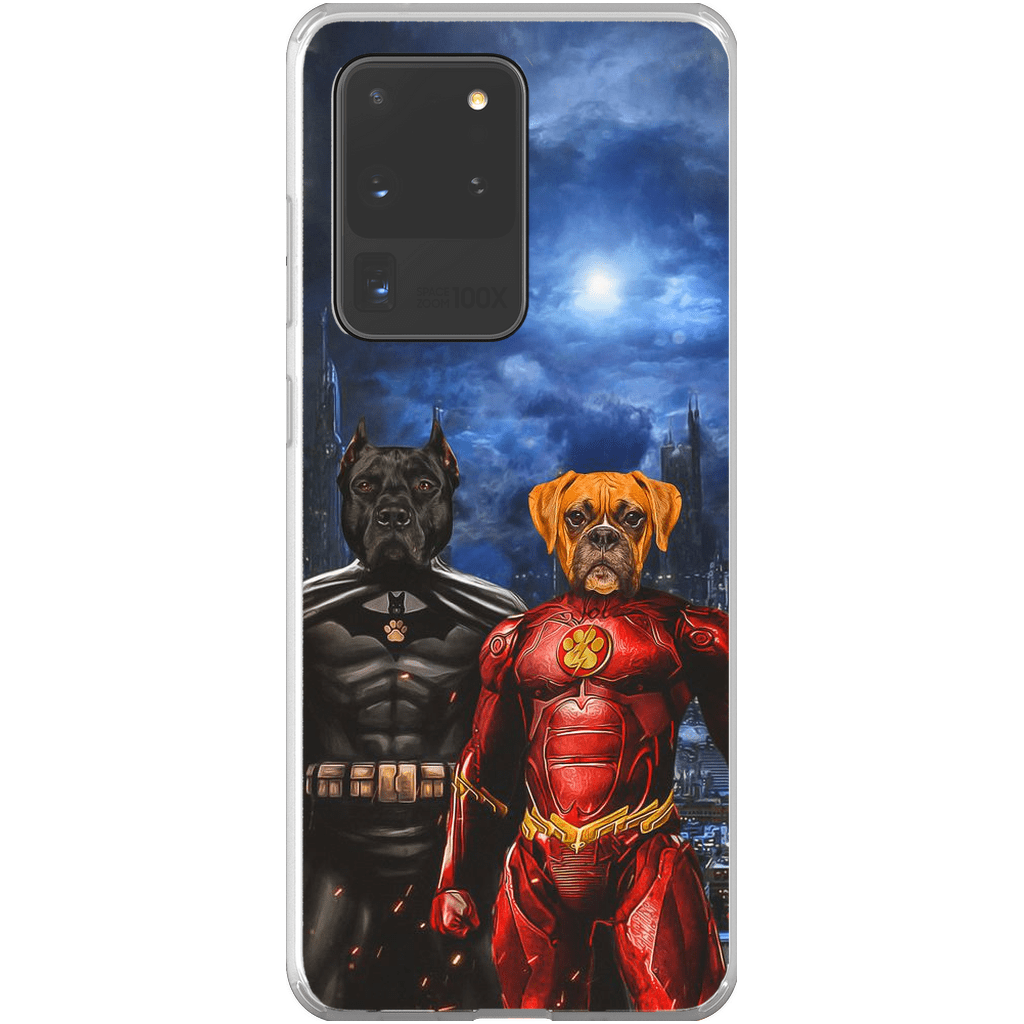 Funda personalizada para teléfono con 2 mascotas &#39;Batdog &amp;amp; Flash Doggo&#39;